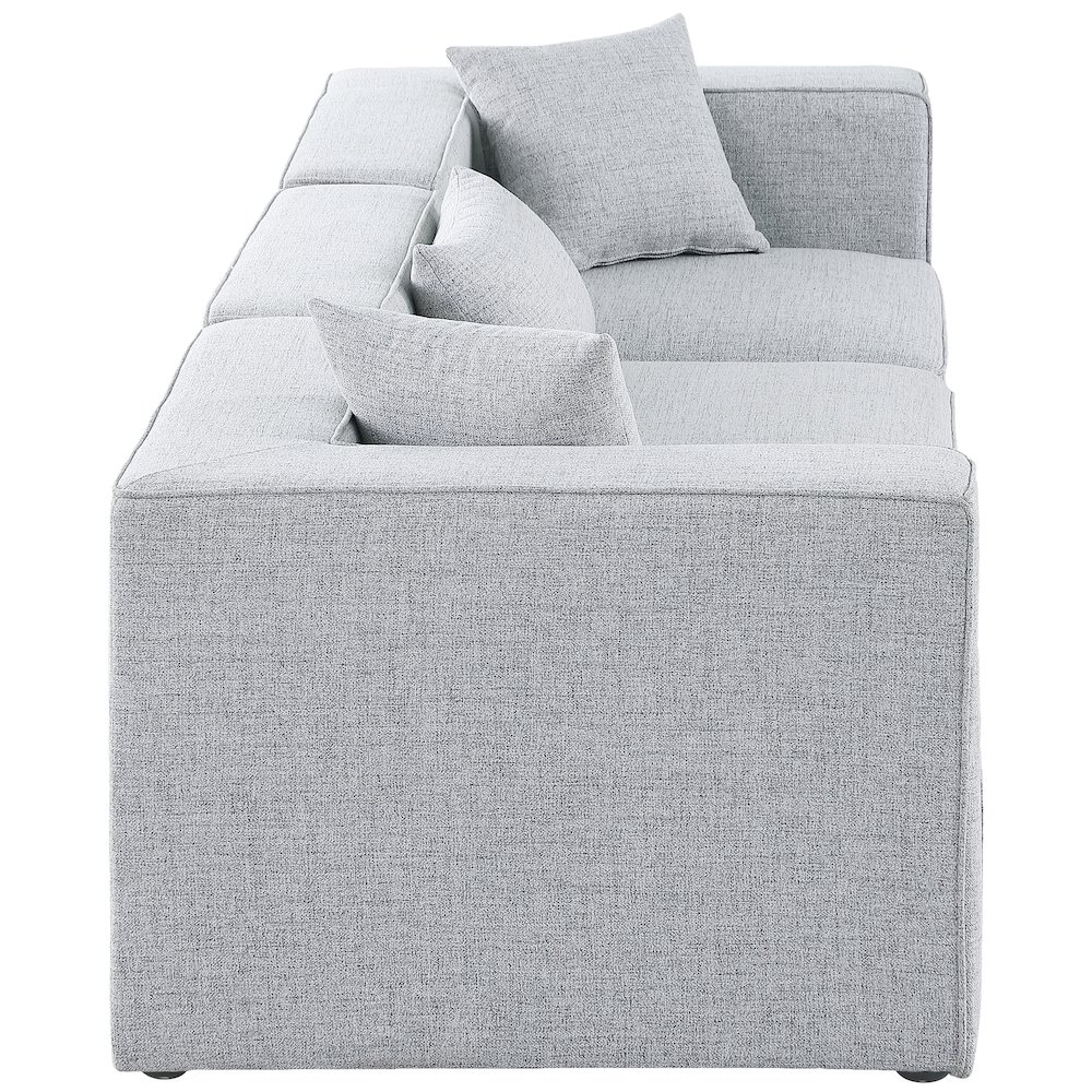 Cube Grey Durable Linen Textured Modular Sofa. Picture 4