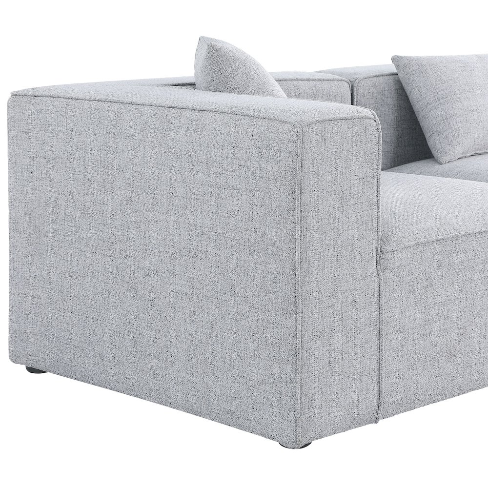 Cube Grey Durable Linen Textured Modular Sofa. Picture 6