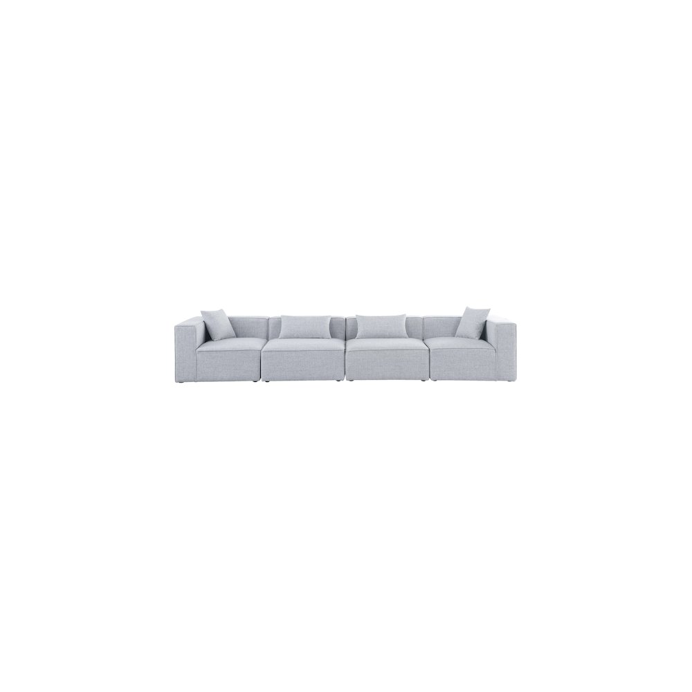Cube Grey Durable Linen Textured Modular Sofa. Picture 3