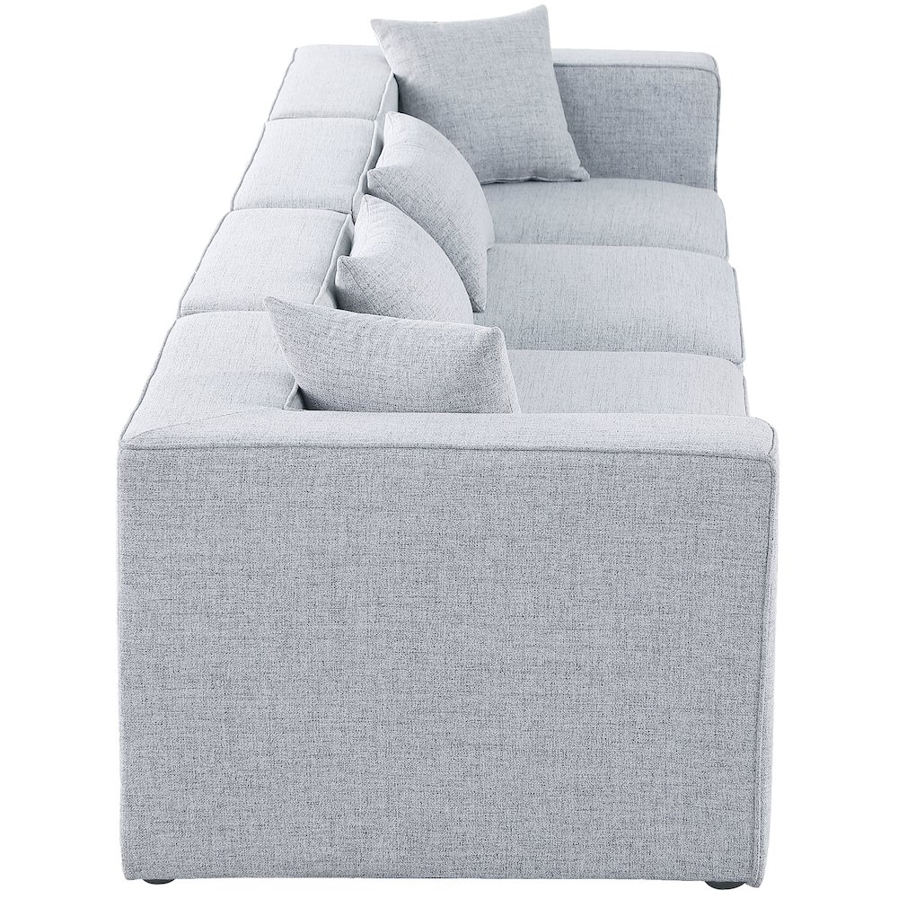 Cube Grey Durable Linen Textured Modular Sofa. Picture 4