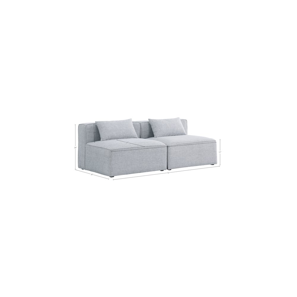 Cube Grey Durable Linen Textured Modular Sofa. Picture 6
