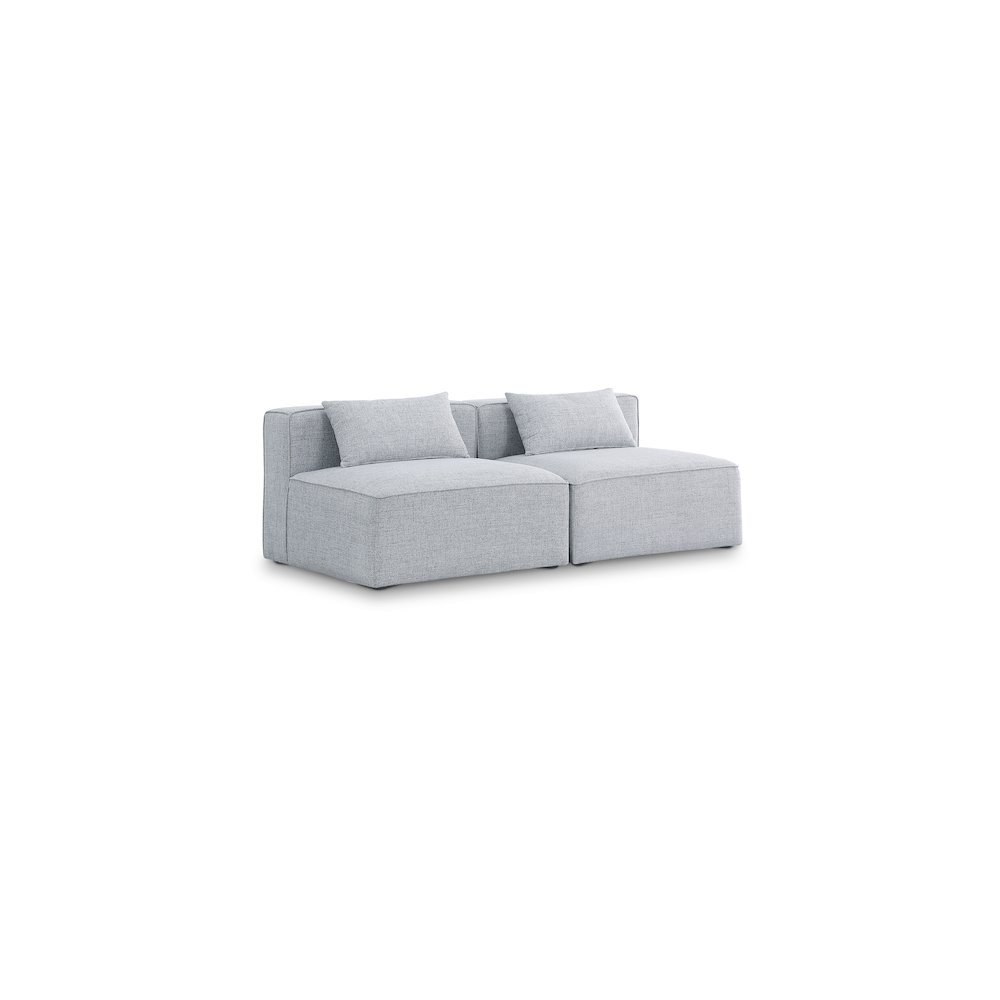 Cube Grey Durable Linen Textured Modular Sofa. Picture 1