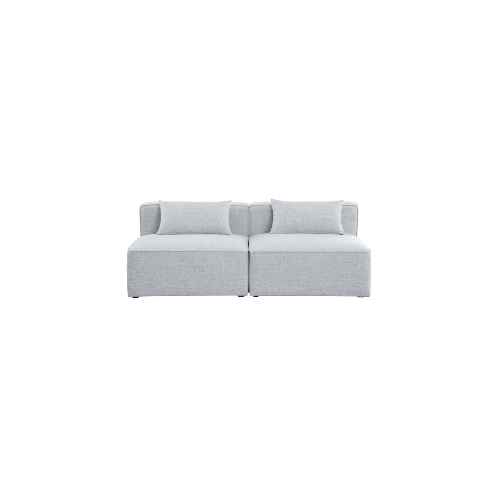 Cube Grey Durable Linen Textured Modular Sofa. Picture 3