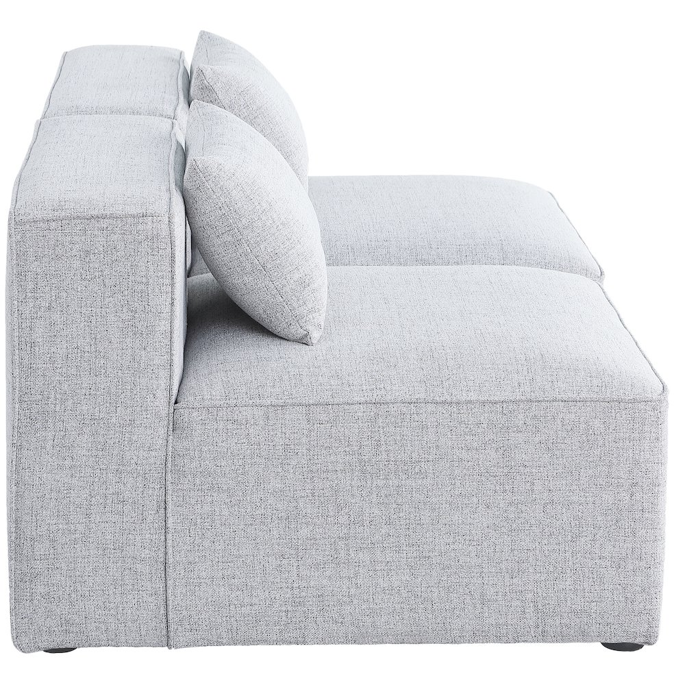 Cube Grey Durable Linen Textured Modular Sofa. Picture 4