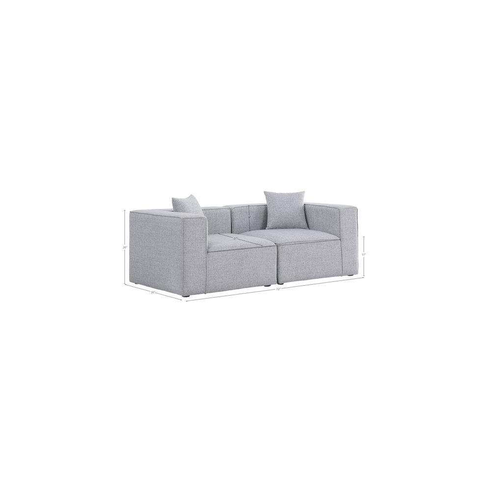 Cube Grey Durable Linen Textured Modular Sofa. Picture 8