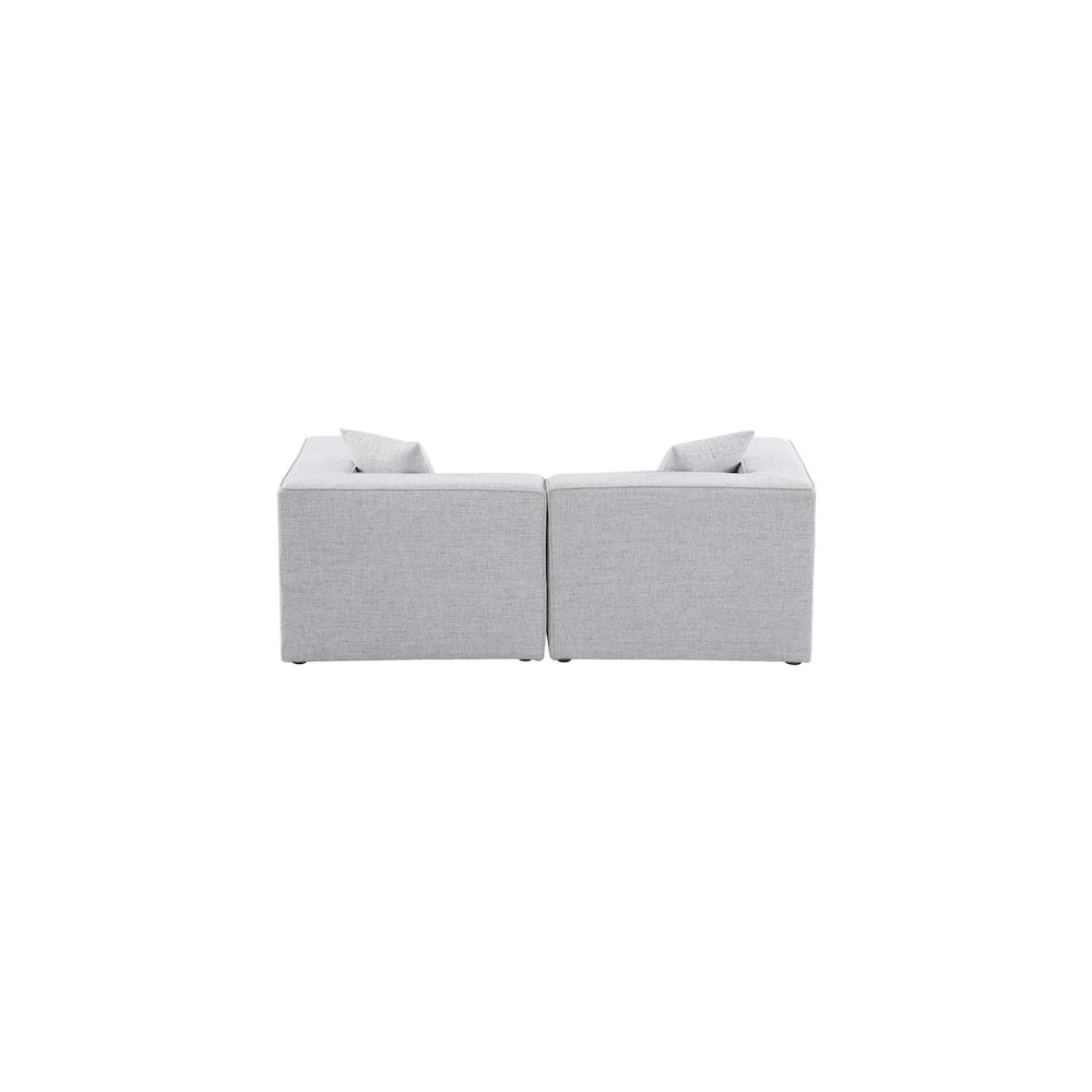 Cube Grey Durable Linen Textured Modular Sofa. Picture 2