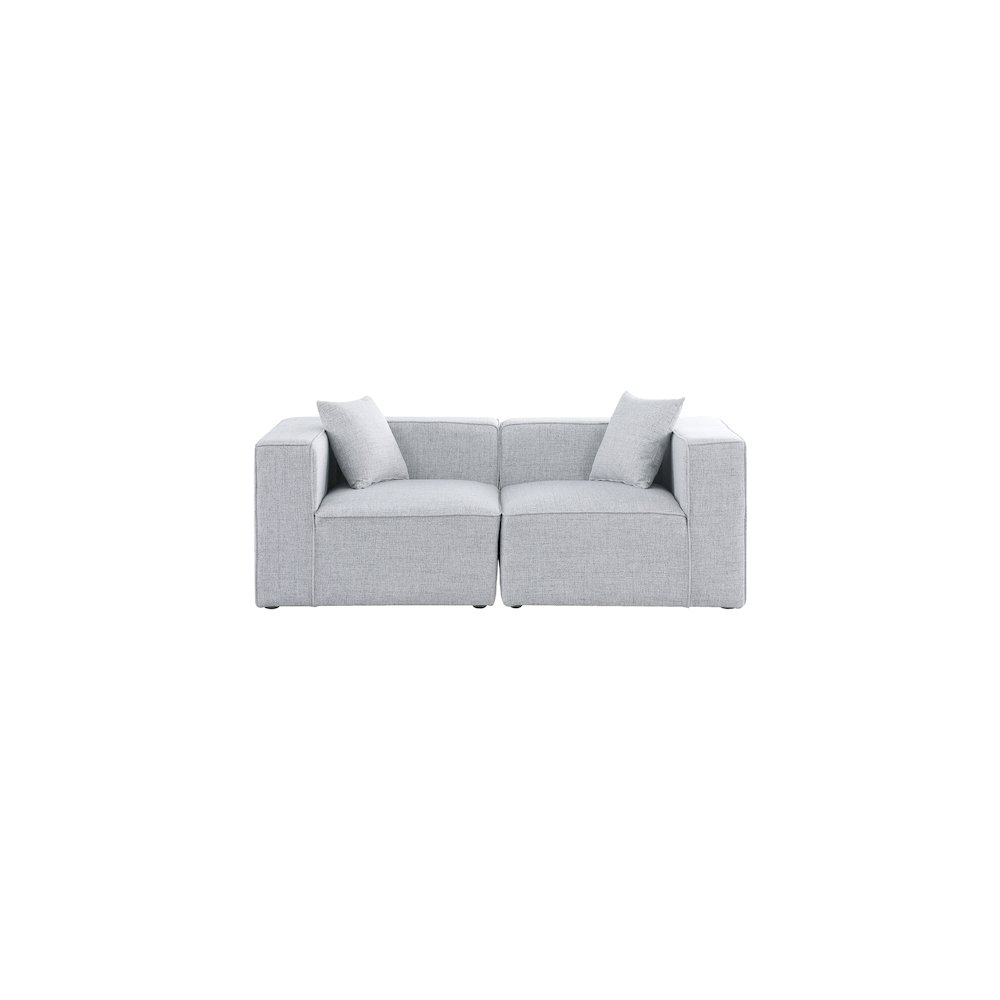 Cube Grey Durable Linen Textured Modular Sofa. Picture 3