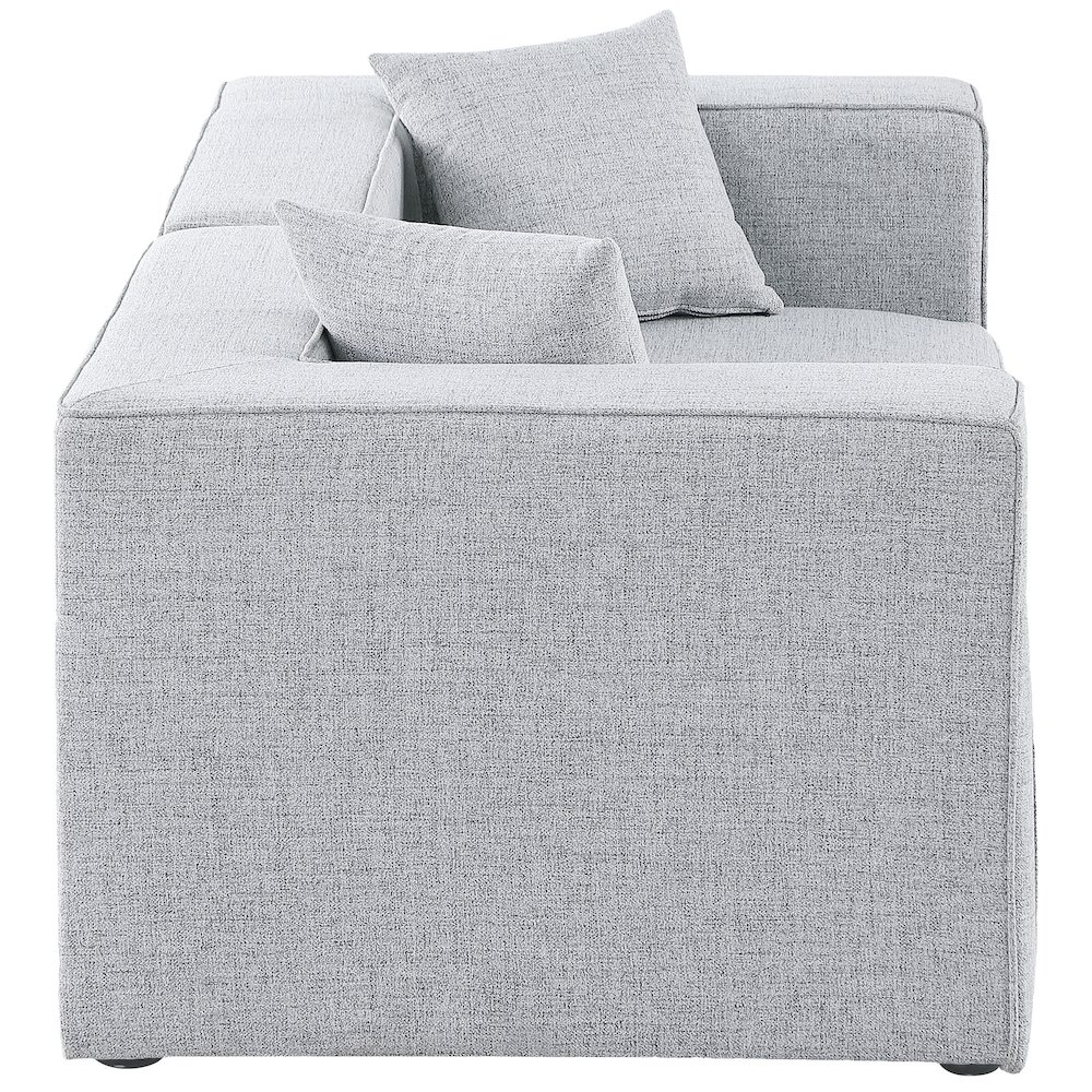 Cube Grey Durable Linen Textured Modular Sofa. Picture 4