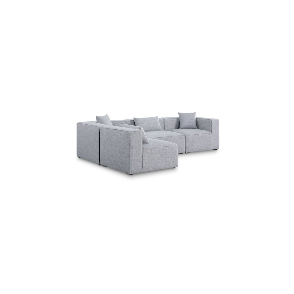 Cube Grey Durable Linen Textured Modular Sectional. Picture 1