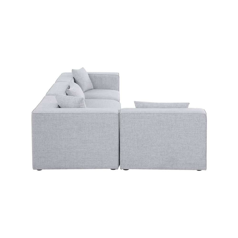 Cube Grey Durable Linen Textured Modular Sectional. Picture 9
