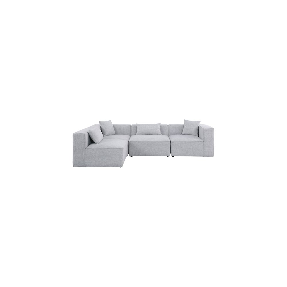 Cube Grey Durable Linen Textured Modular Sectional. Picture 6