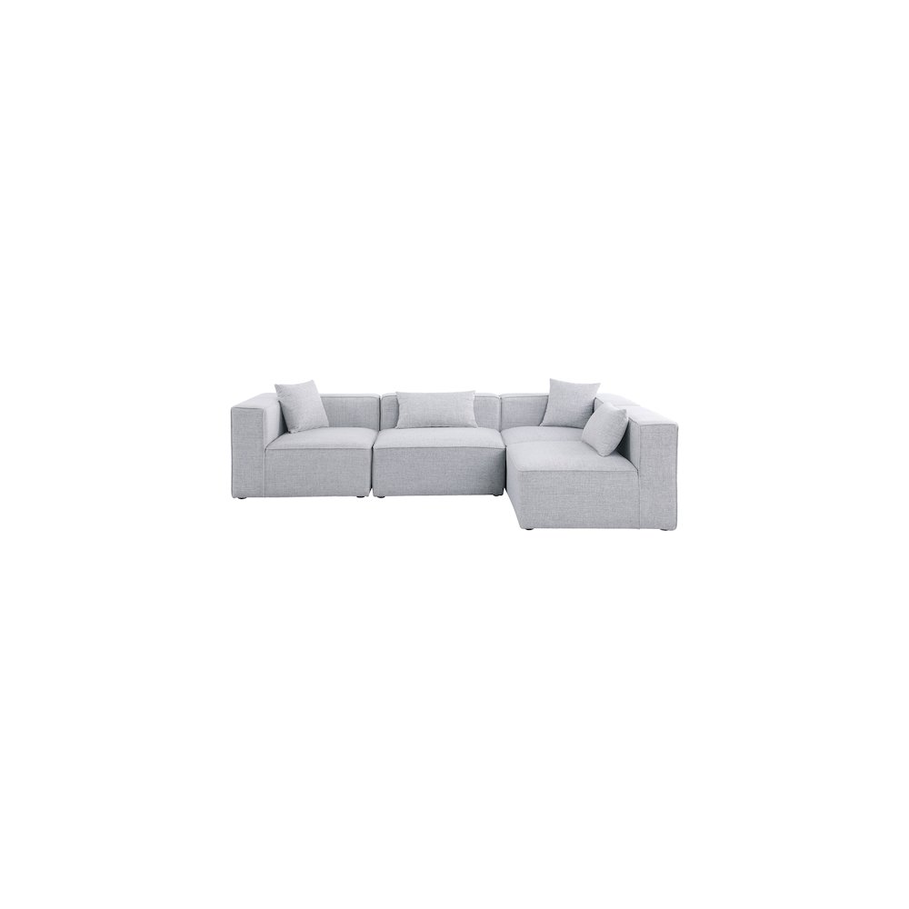 Cube Grey Durable Linen Textured Modular Sectional. Picture 7