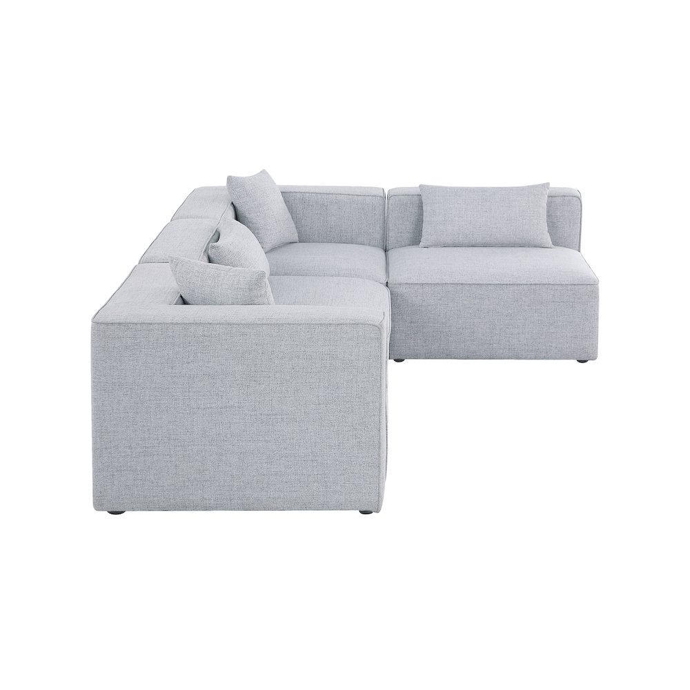 Cube Grey Durable Linen Textured Modular Sectional. Picture 8