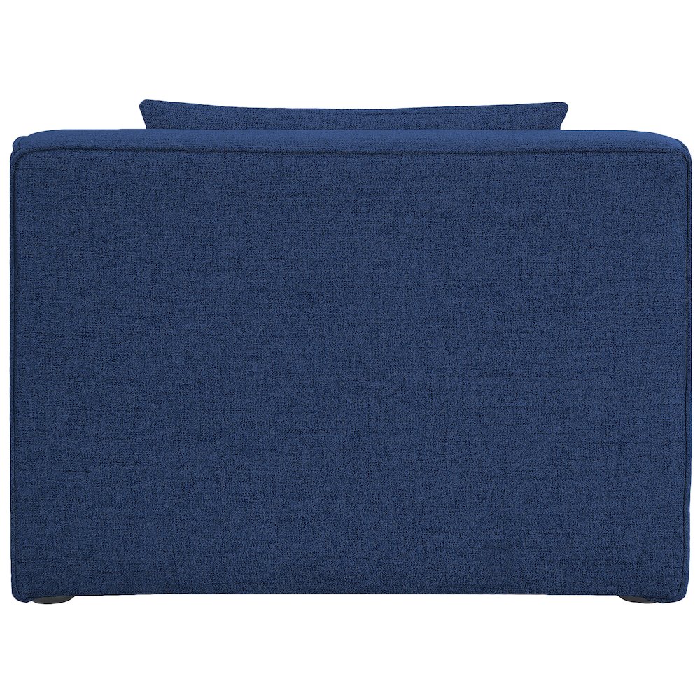 Cube Navy Durable Linen Textured Armless Chair. Picture 2
