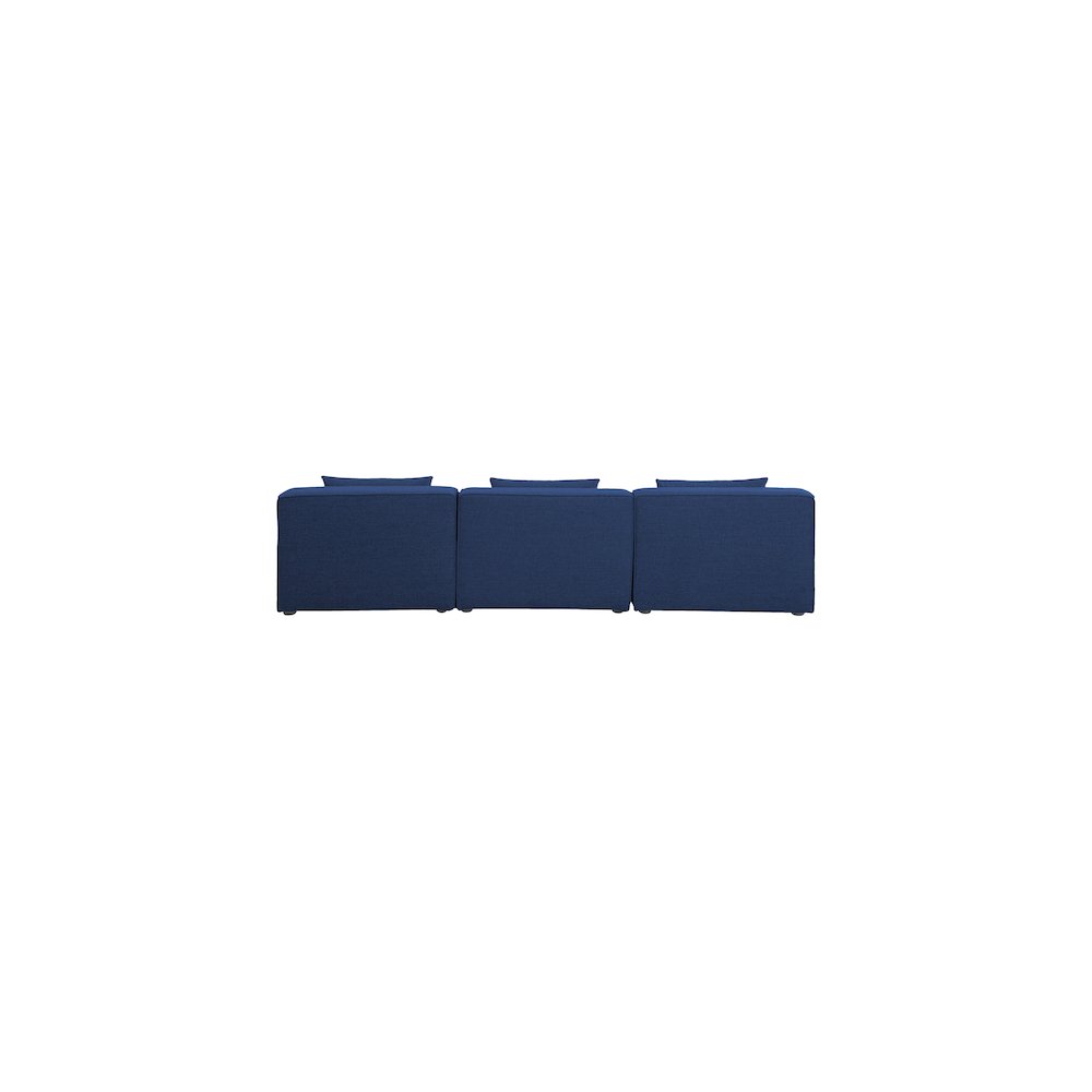Cube Navy Durable Linen Textured Modular Sofa. Picture 2