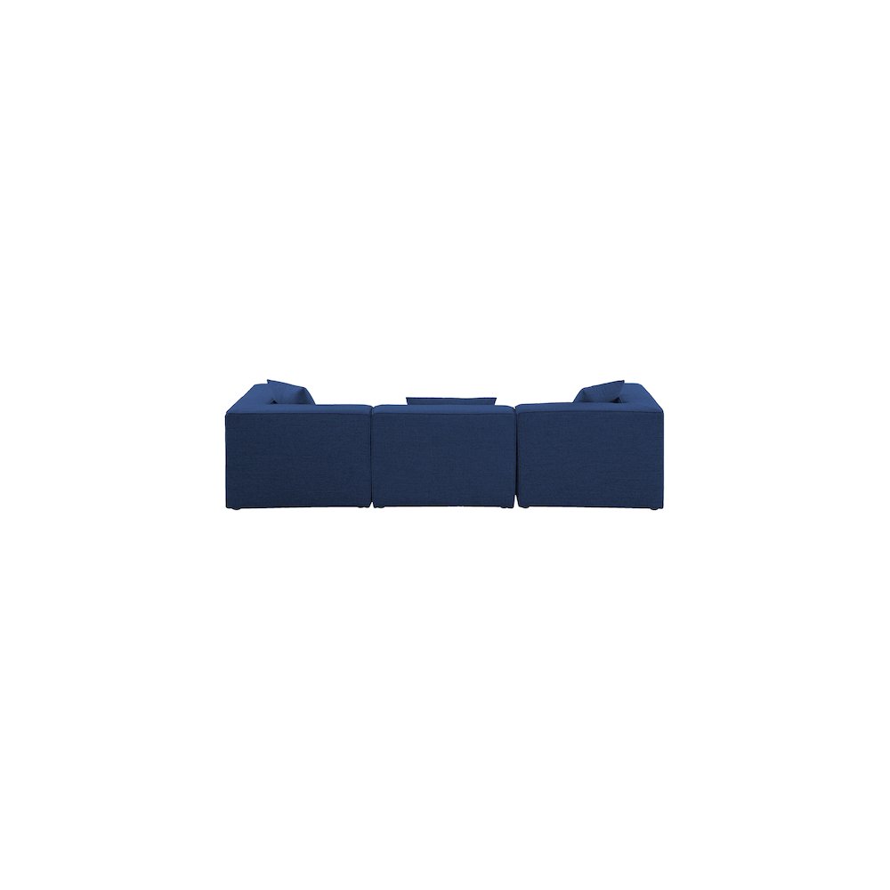 Cube Navy Durable Linen Textured Modular Sofa. Picture 2