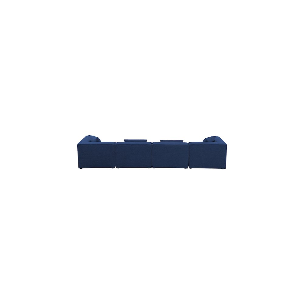 Cube Navy Durable Linen Textured Modular Sofa. Picture 2