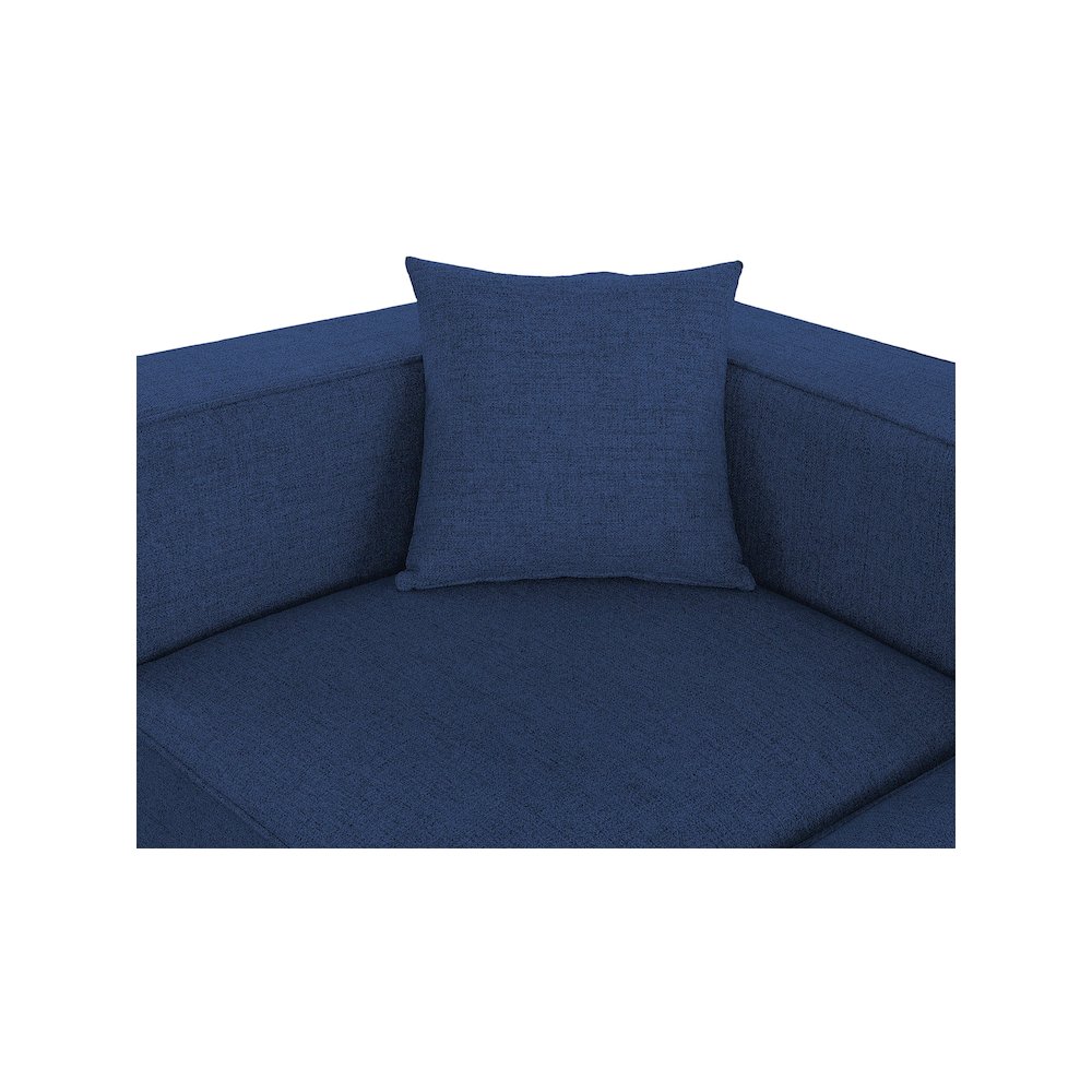 Cube Navy Durable Linen Textured Modular Sofa. Picture 5