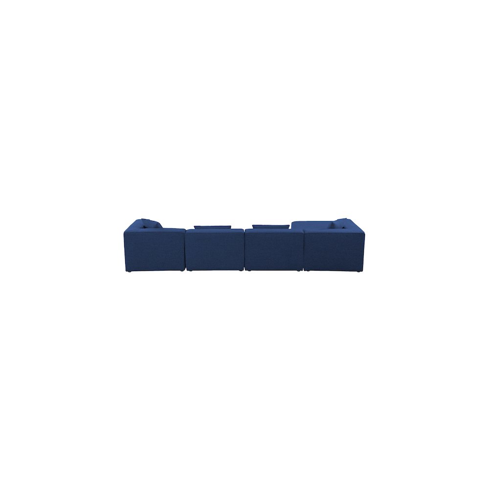 Cube Navy Durable Linen Textured Modular Sectional. Picture 5