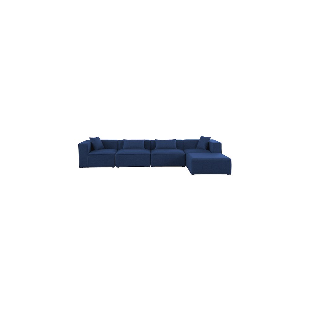 Cube Navy Durable Linen Textured Modular Sectional. Picture 7