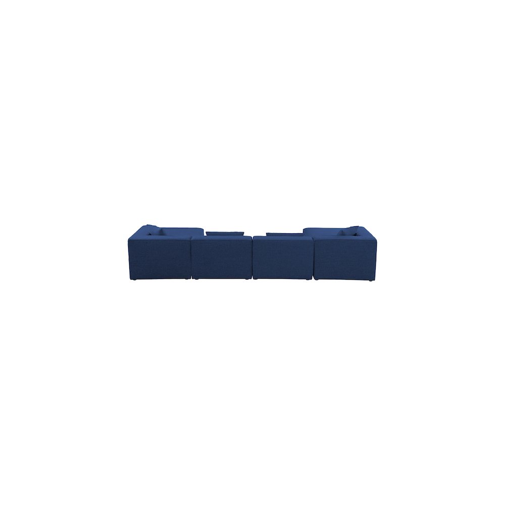 Cube Navy Durable Linen Textured Modular Sectional. Picture 2