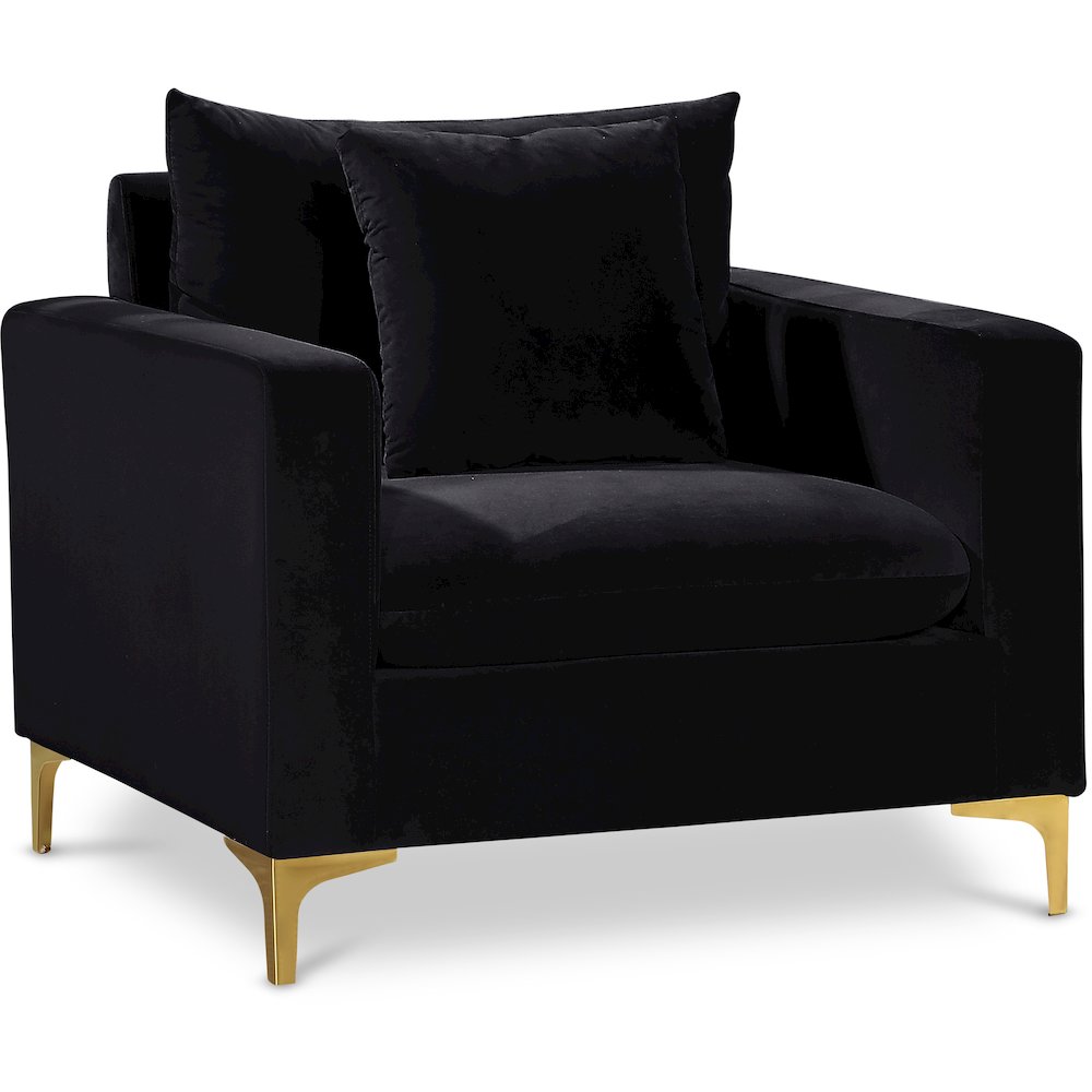 Naomi Black Velvet Chair. Picture 1