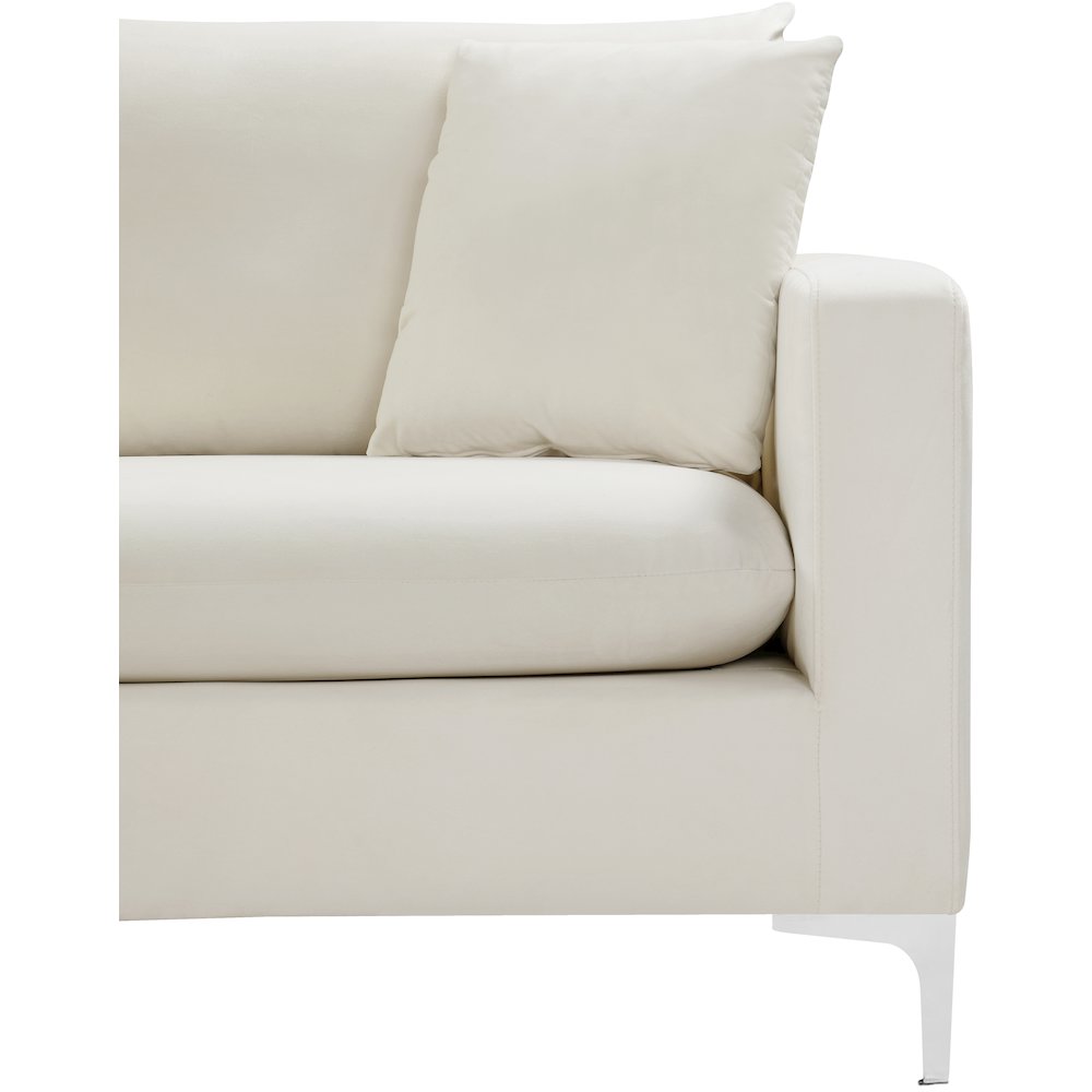 Naomi Cream Velvet Loveseat. Picture 7