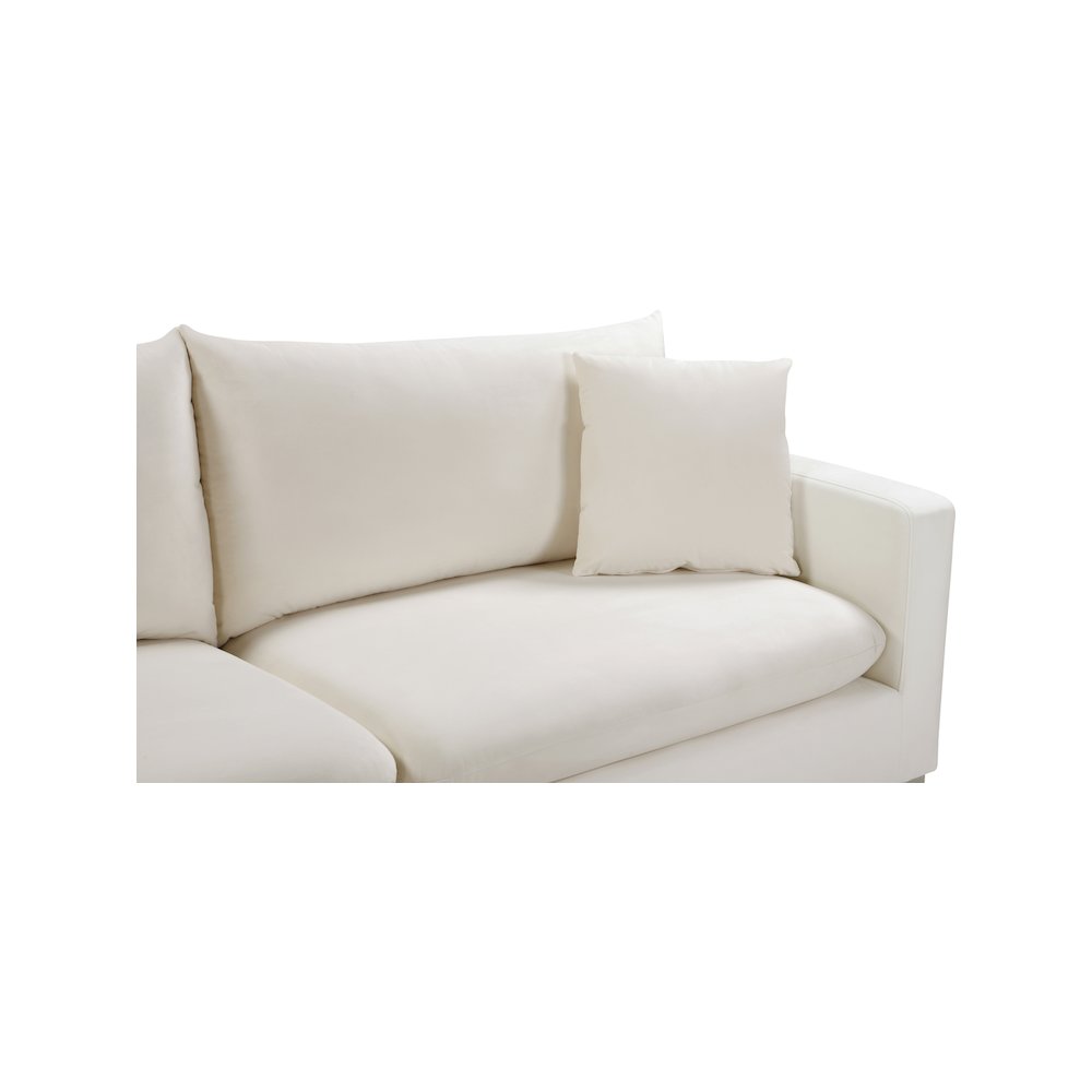 Naomi Cream Velvet Sofa. Picture 8