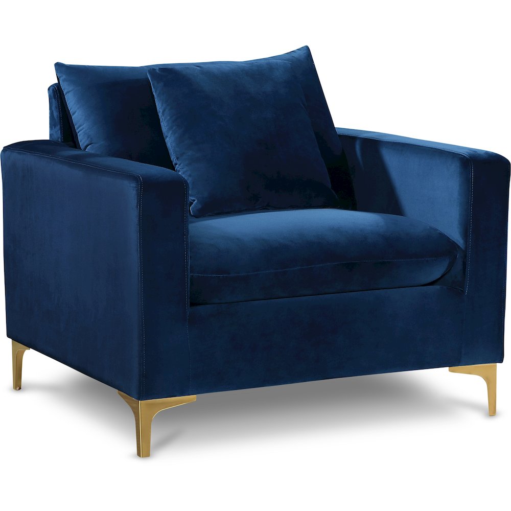 Naomi Navy Velvet Chair. Picture 1