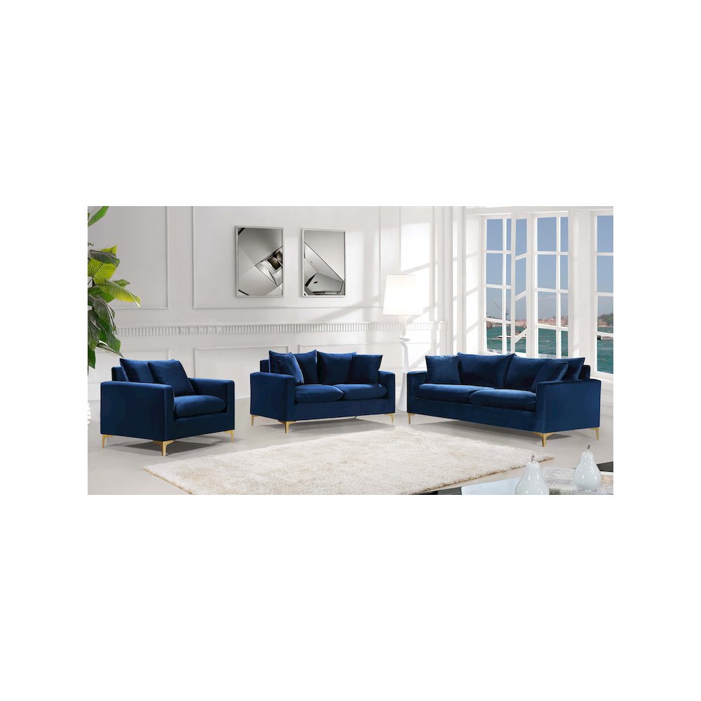 Naomi Navy Velvet Chair. Picture 4