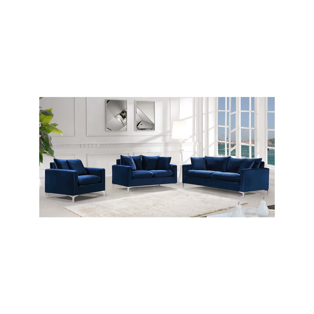 Naomi Navy Velvet Chair. Picture 5