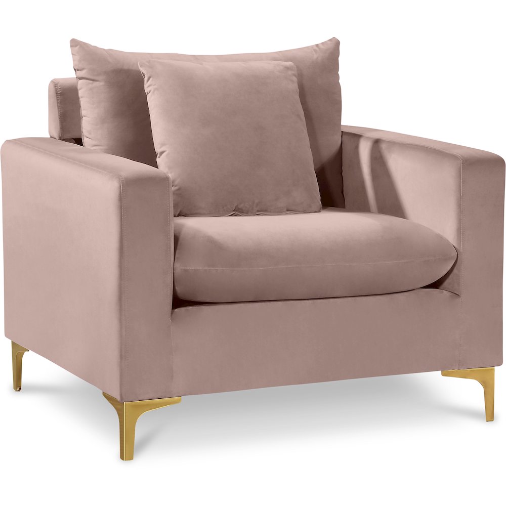 Naomi Pink Velvet Chair. Picture 1
