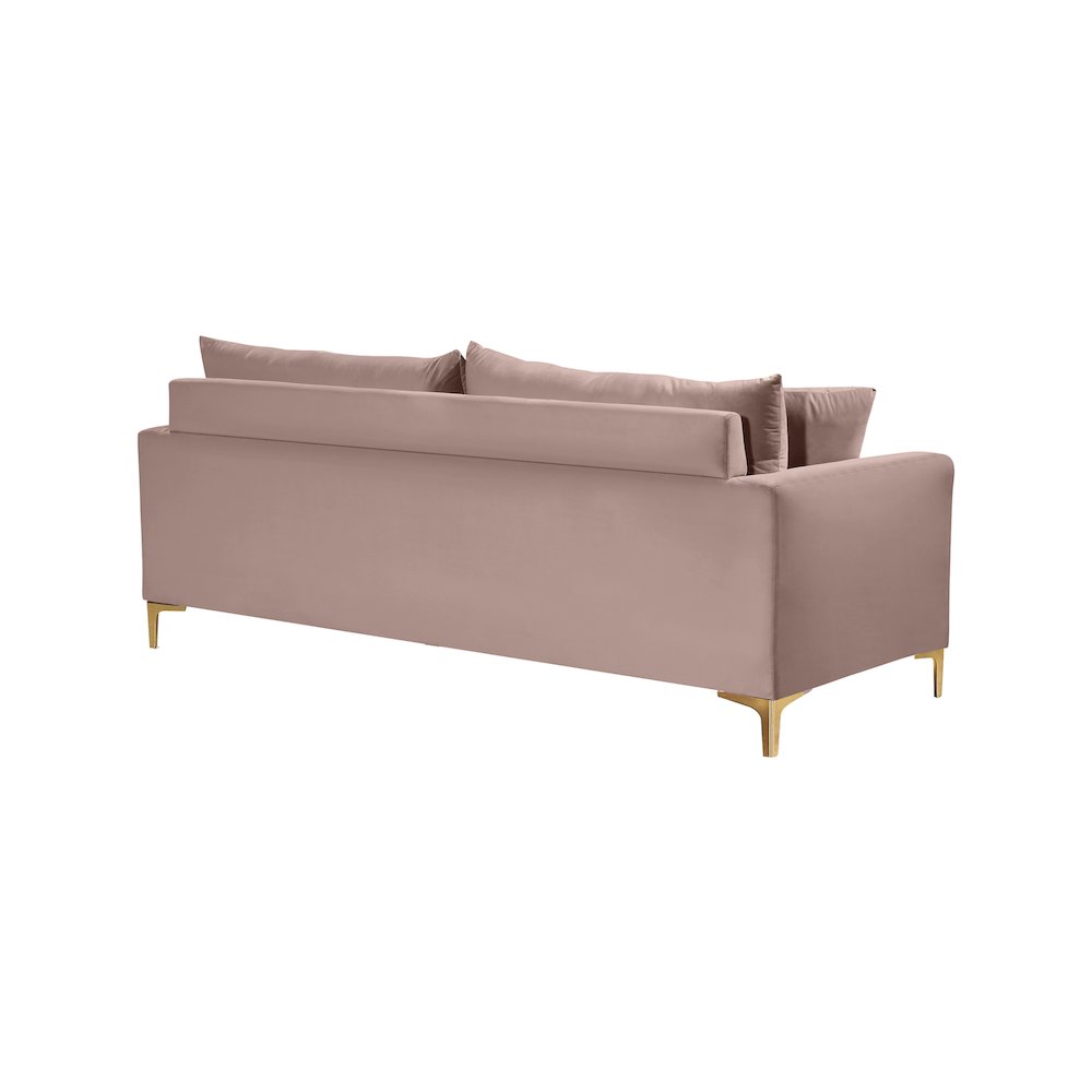 Naomi Pink Velvet Sofa. Picture 4