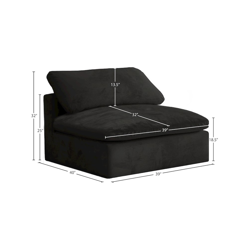 Cozy Black Velvet Chair. Picture 5