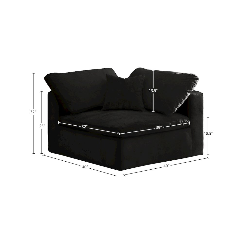 Cozy Black Velvet Chair. Picture 4