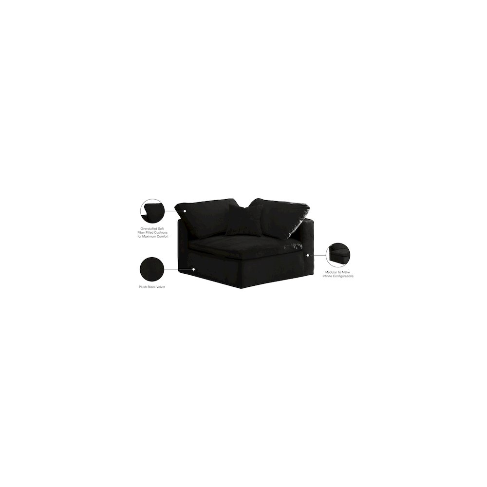 Cozy Black Velvet Chair. Picture 5