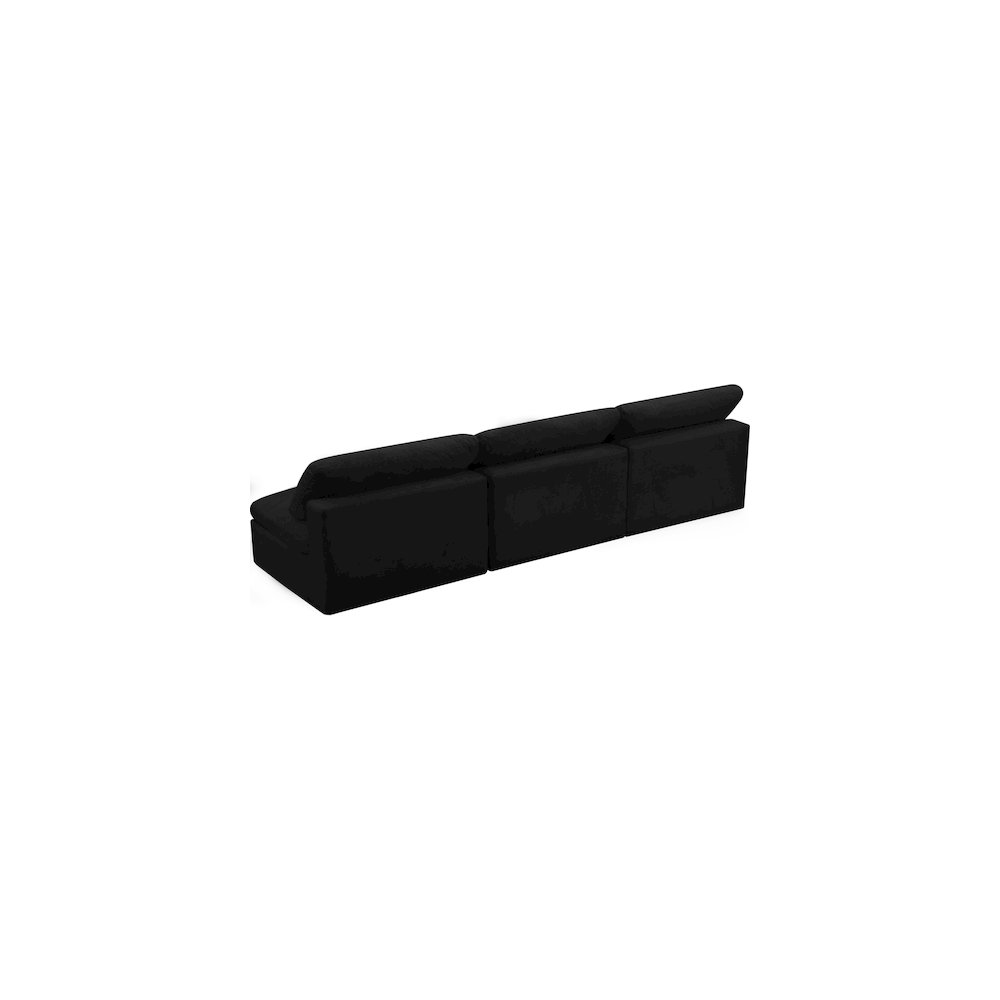 Cozy Black Velvet Comfort Modular Armless Sofa. Picture 3