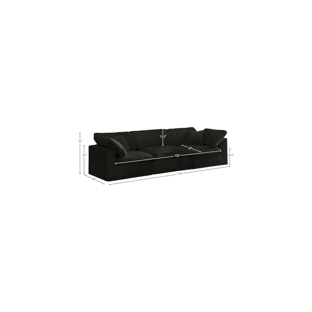 Cozy Black Velvet Comfort Modular Sofa. Picture 6