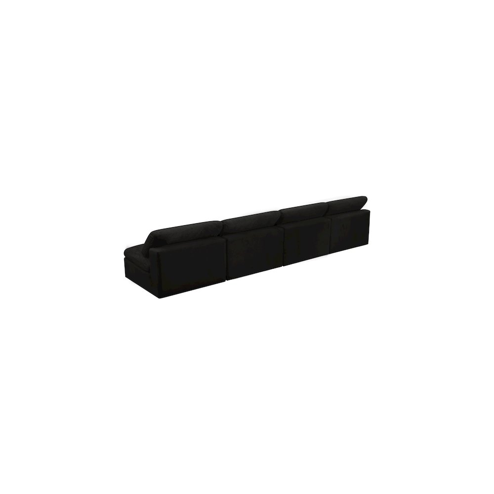 Cozy Black Velvet Comfort Modular Armless Sofa. Picture 3