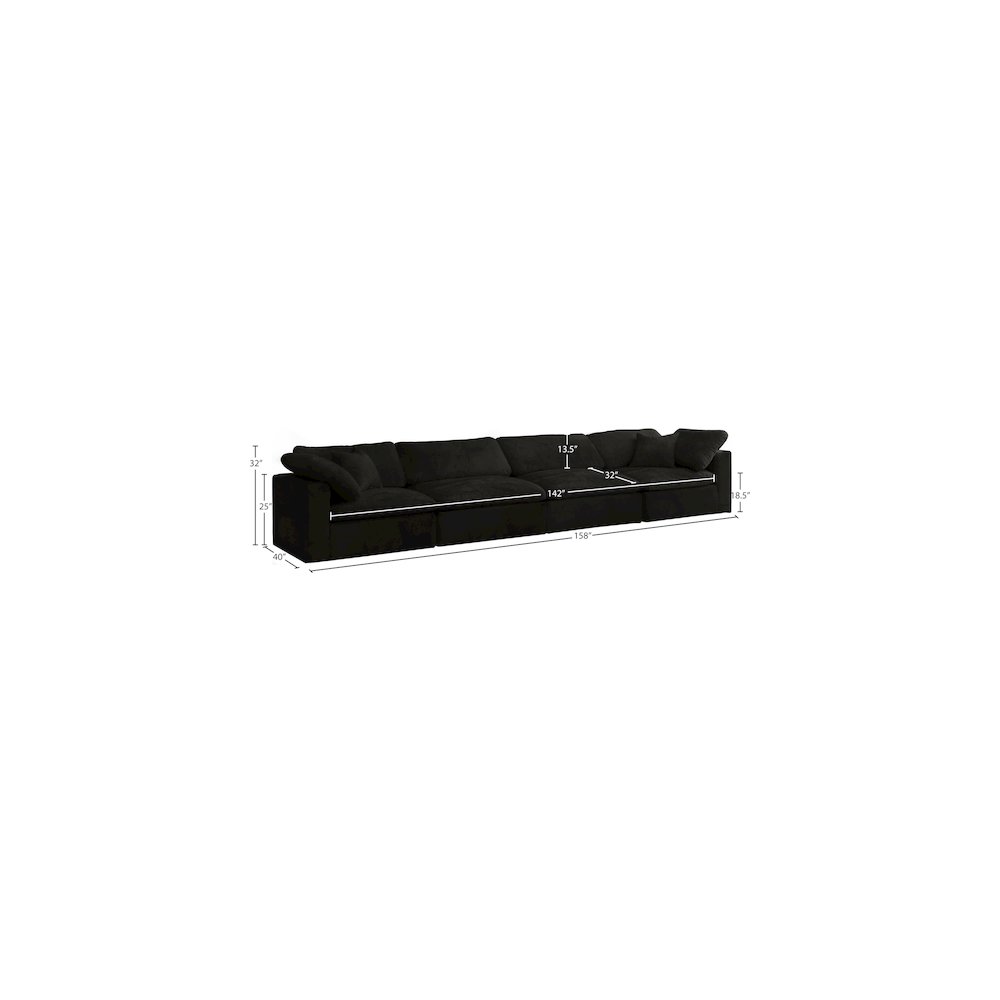 Cozy Black Velvet Comfort Modular Sofa. Picture 7