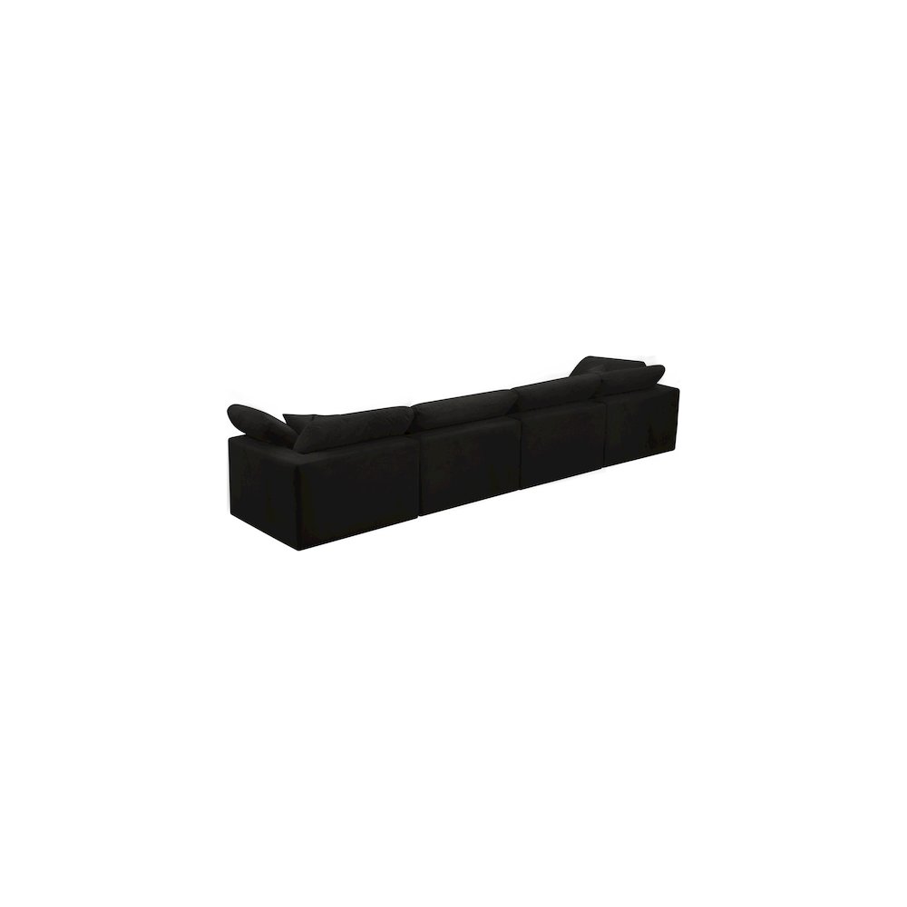 Cozy Black Velvet Comfort Modular Sofa. Picture 3