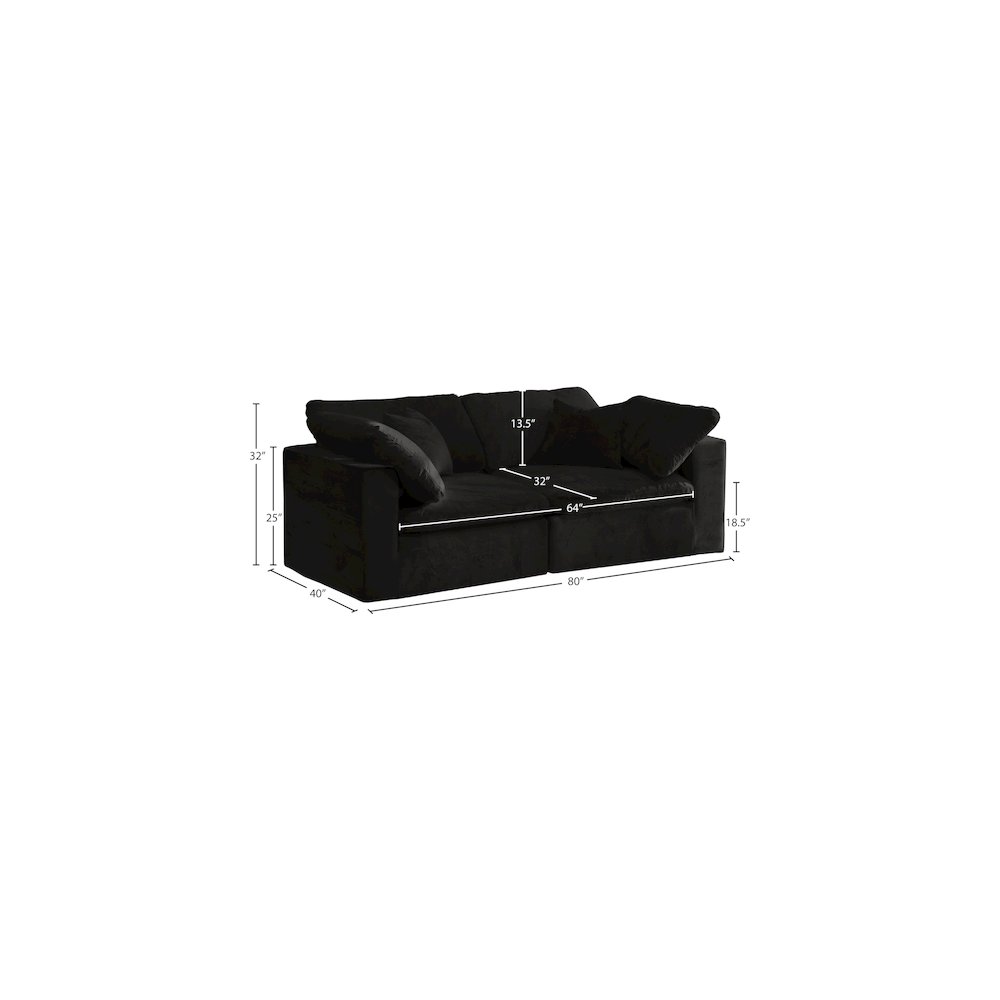 Cozy Black Velvet Comfort Modular Sofa. Picture 7