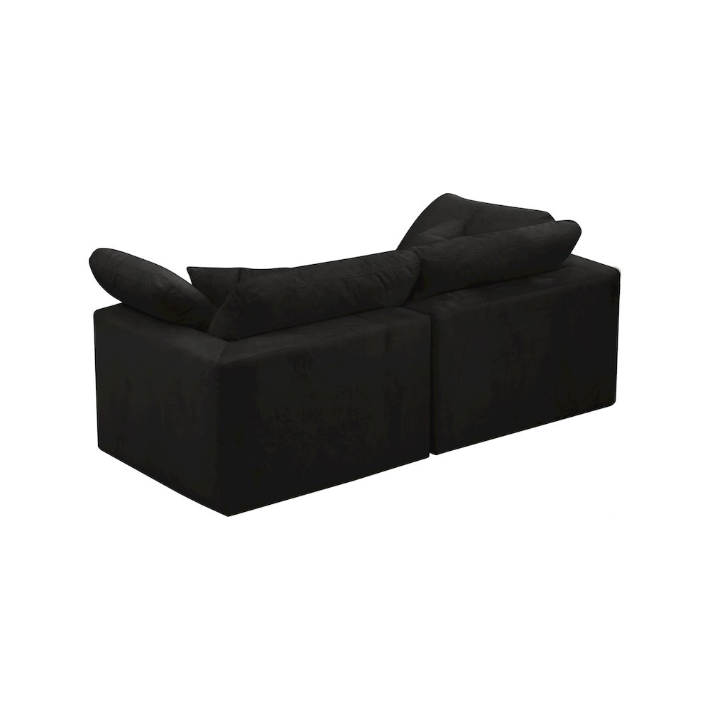 Cozy Black Velvet Comfort Modular Sofa. Picture 3