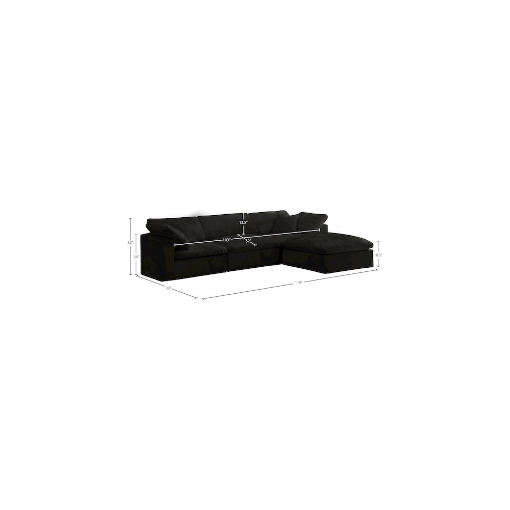 Cozy Black Velvet Comfort Modular Sectional. Picture 10
