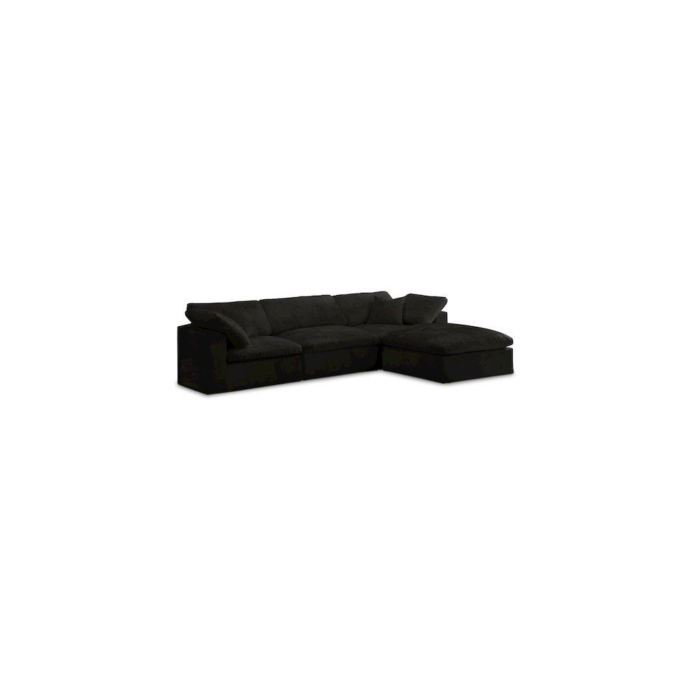 Cozy Black Velvet Comfort Modular Sectional. Picture 1