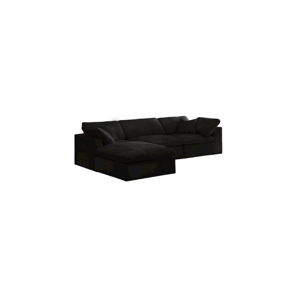 Cozy Black Velvet Comfort Modular Sectional. Picture 2