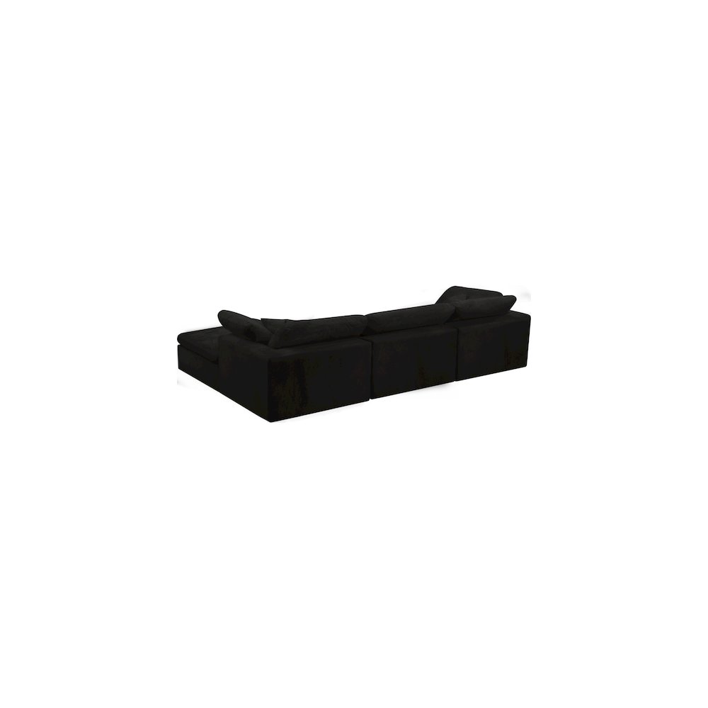Cozy Black Velvet Comfort Modular Sectional. Picture 6