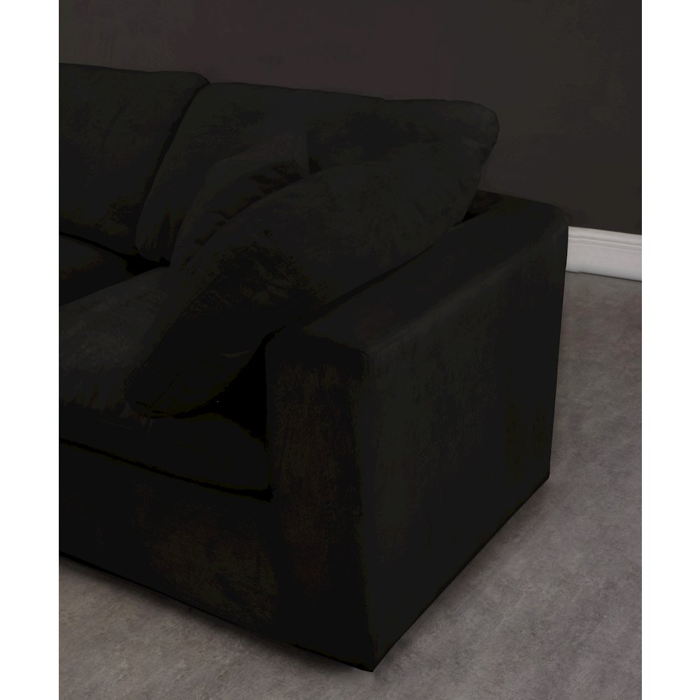 Cozy Black Velvet Comfort Modular Sectional. Picture 7