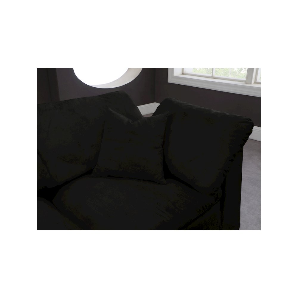 Cozy Black Velvet Comfort Modular Sectional. Picture 8
