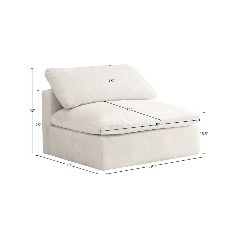 Cozy Cream Velvet Chair. Picture 5